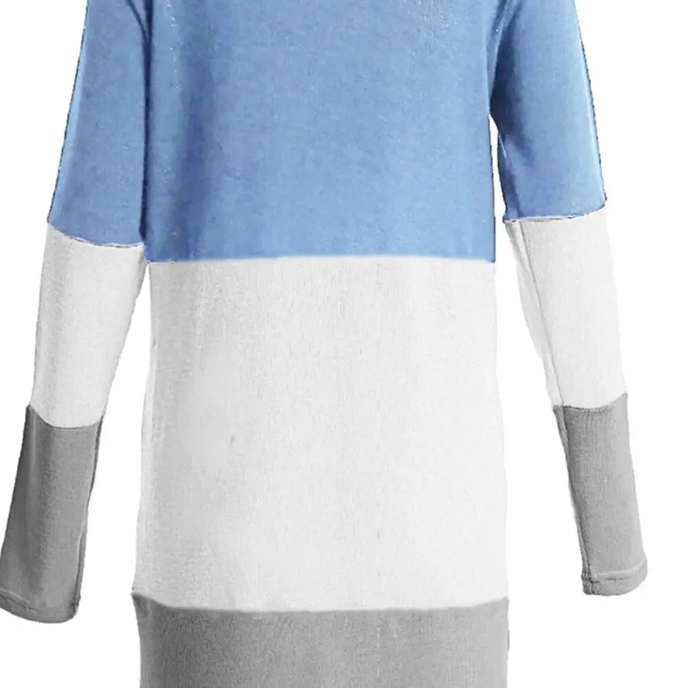 Women’s duster Size M Blue, cream, grey color blocking‎ duster cardigan. - Picture 2 of 5